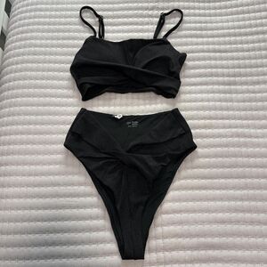 Black high waist aerie bikini set